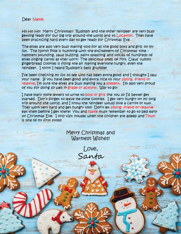 Christmas Cookies The North Pole Letter from Santa