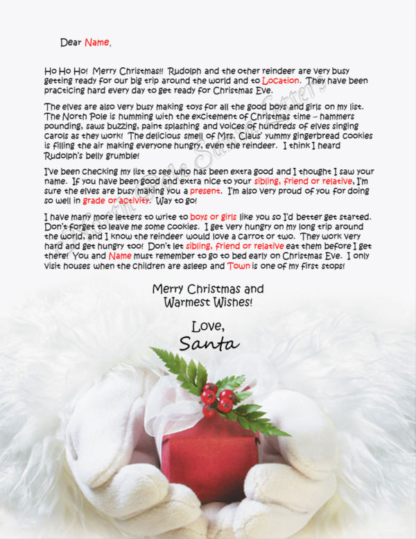 Santa's Gift the North Pole Letter