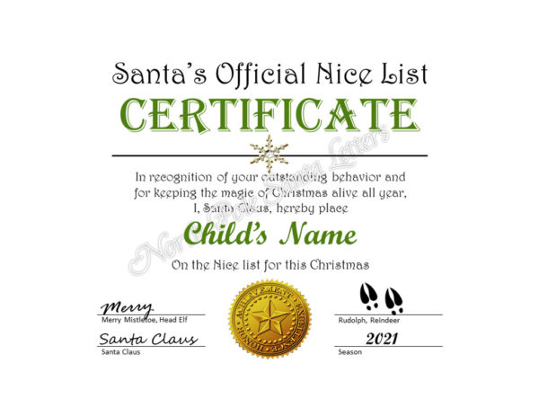 Santa's Official Nice List Certificate