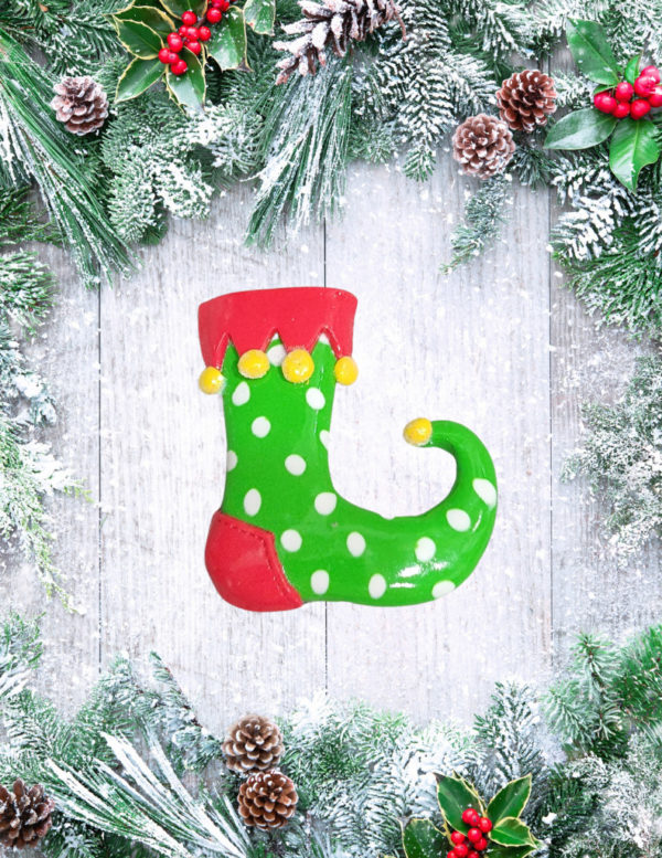 green-polka-dot-stocking-ornament